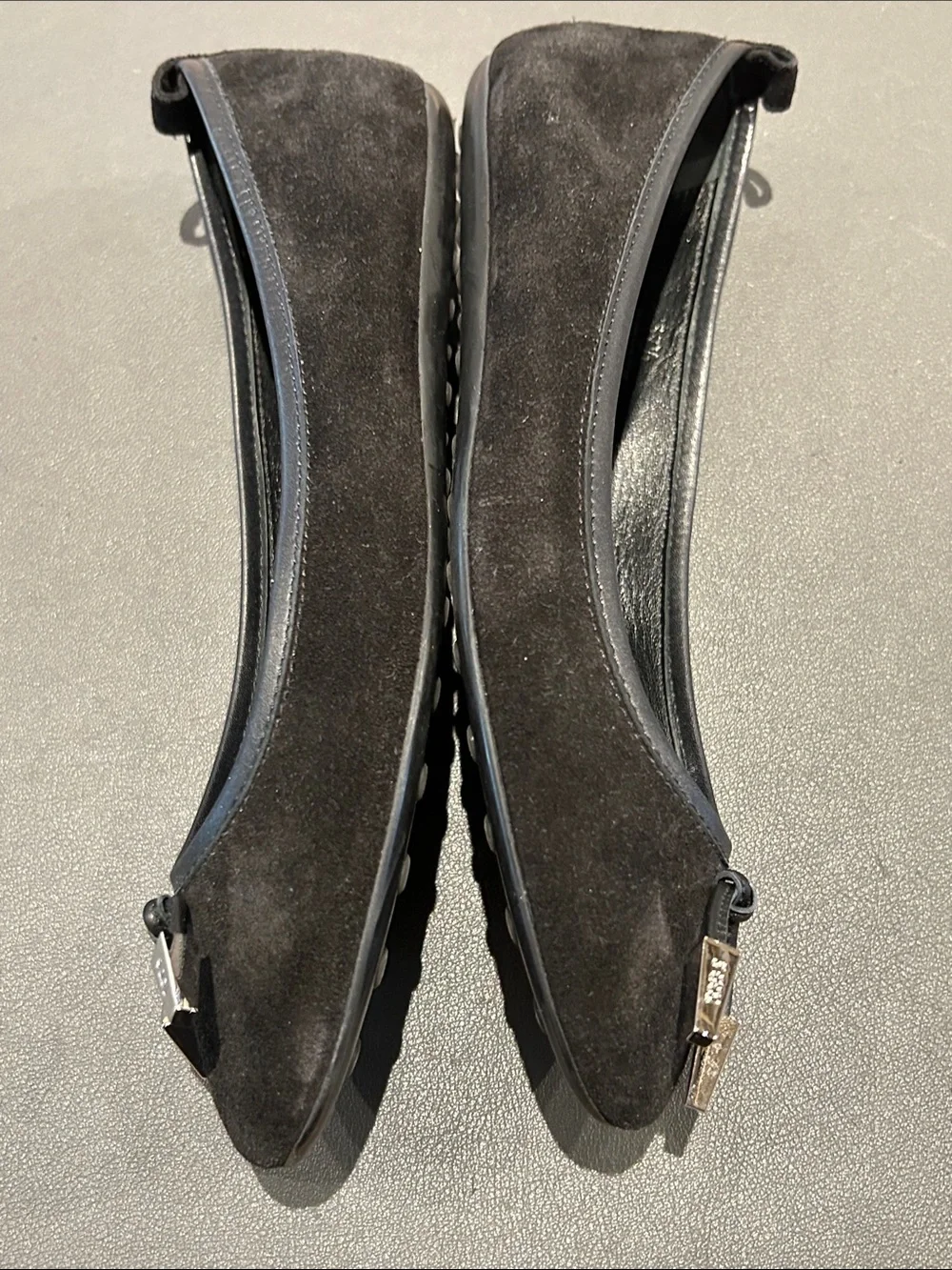 Tod's Black Suede Bow Ballet Flats